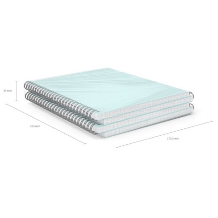 Notebook A5, 80 sheets in the cage on the crest Erichkrause "Pastel Mint", plastic cover, embossing "sand", block offset, white 100%, mint-4