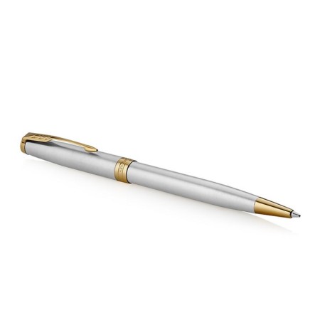 Ballpoint pen Parker Sonnet Core Stainess Steel GT M, silver matte/ gold, black ink (1931507)-3