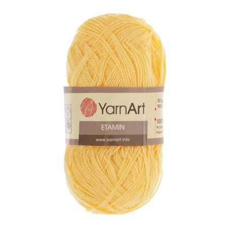 Yarn "etamin" 100% acrylic 180m/30g (461 yellow)-1