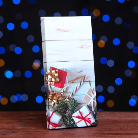 Gift box for tiles of chocolate without a window "Christmas tree with toys", 17.1 x 8 x 1.4 cm-1