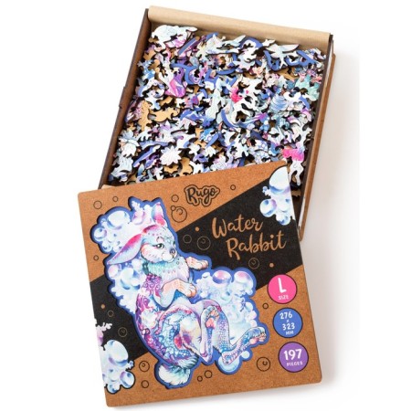 Wooden puzzle "Water Rabbit", size L - 27 × 32 cm, 197 parts-5