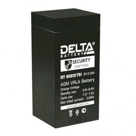 The battery Delta 2.3 ah 6 volts DT 6023 (75)