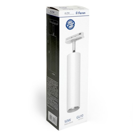 Single -phase track lamp for Feron AL194, IP20, GU10, 15 W, 56x56x200 mm, white color-9