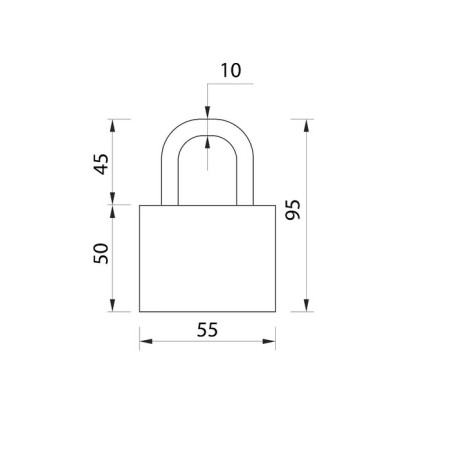 Lockland hinged lock, 50 mm, moisture -proof, short handle, 2 keys, black color-6