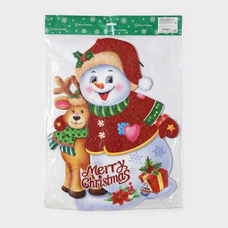 Decorative decoration (suspension) "Snowman and deer" 44x33.5 cm-6