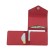 Cartholder, genuine leather, red 10x8.5x1.5 cm