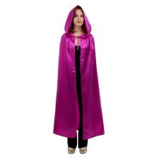 Carnival cloak adult, atlas, color bright purple, length 120 cm