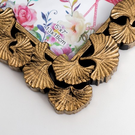 Photo frame plastic 13x18 cm "Leaves-faith" dark gold 22.5x17 cm-2