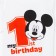 T-shirt "My 1st Birthday", Mickey Mouse, Belaya, R.26, height 74-80 cm