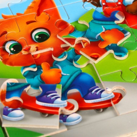 Puzzle "Lovely animals", 14 cm x 14 cm-4
