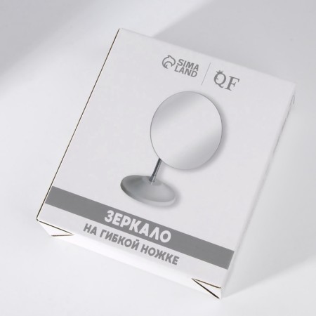 Desktop mirror, on a flexible leg, D mirror surface 15 cm, white color-5