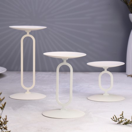 Set of candlesticks 10x20; 10x15; 10x10 cm, white-3