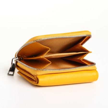 Women's wallet on magnet, yellow color-3