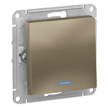 Switch Se Atlasdesign, 10 a, 1 key, with backlight, CX.1A, mechanism, champagne color-1