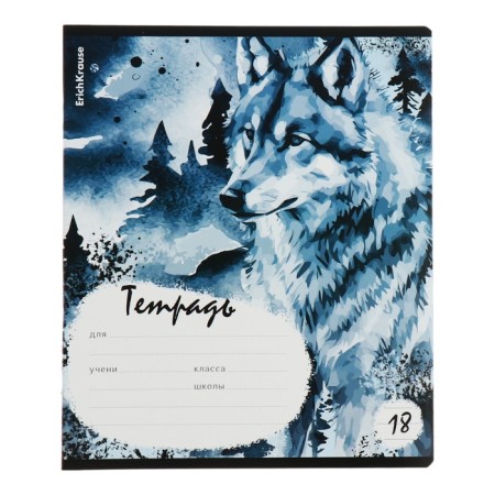 A notebook of 18 sheets in the Erichkrause Timber Wolf line, covered Cardboard, OFSET block, 5V, mix-2