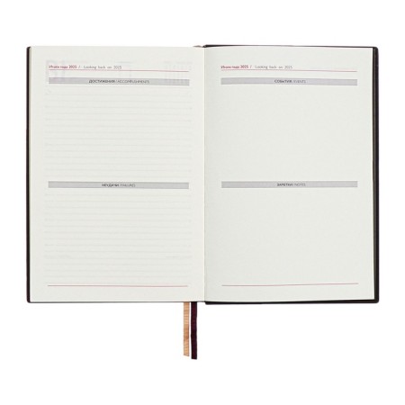 Dated 2025 diary, A5, 176 sheets of Escalada, solid cover of artificial leather, 3D design, foil, liescam embossing, cream block 70 g/m2, brown-12