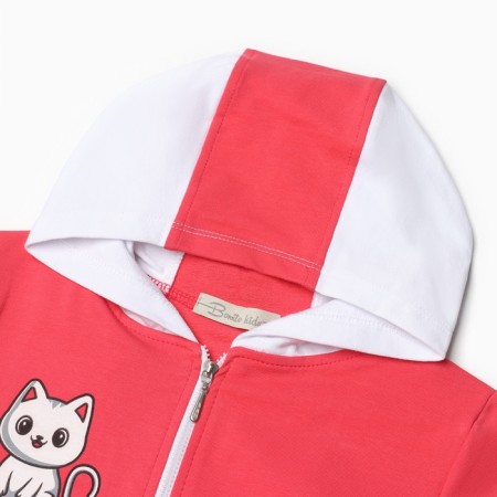 Kit for girls (sweatshirt, trousers), raspberry color, height 92 cm-3