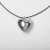 Pendant on the cord "heart" voluminous, color silver with black, 30+5 cm