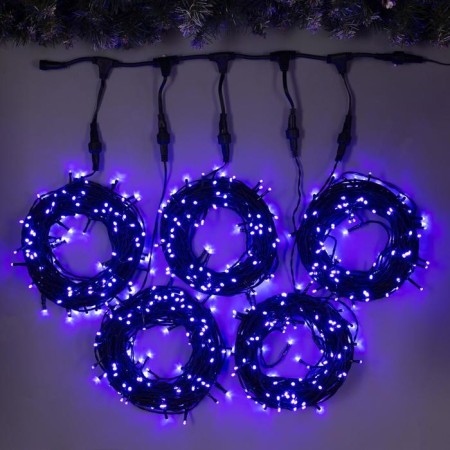 Girlyand "Clip-Light" 5 threads of 20 m, IP44, UMS, dark thread, 665 LED, purple purple, 24 V
