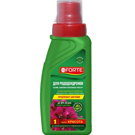 Fertilizer for camellia, azalea, rhododendrons and heather Bona Forte, bottle, 285 ml