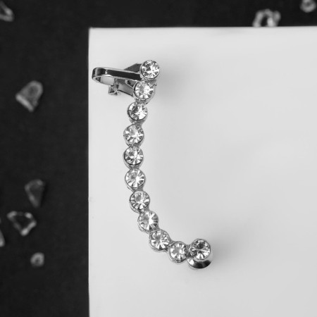 Earring "Kaff" Rhinestones of the classic, on the right ear, white color in silver-2