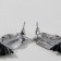 Earrings Metal "Trend" oval and triangle, black color in glossy silver
