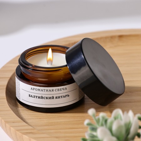 Aromatic candle in the bank "Baltic Amber", soy wax, 12 g