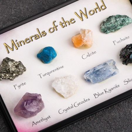 Collection of minerals, 8 pcs, 8x5.5x1.3 cm-3