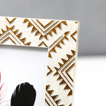 Photo frame plastic 10x15 cm "Golden Indian patterns on gray-beige" 18.5x13.8 cm-3