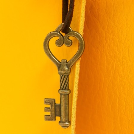 Photo album 30 sheets "bright yellow" leatherette (on rings) 22.5x18x3 cm-5