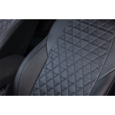 Auto-Cherkhli for Skoda Octavia A8, (40/60), without an armrest, 2020-n, rhombus, eco-leather, set-3