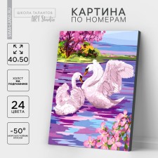 Picture on numbers on a canvas with a subframe 