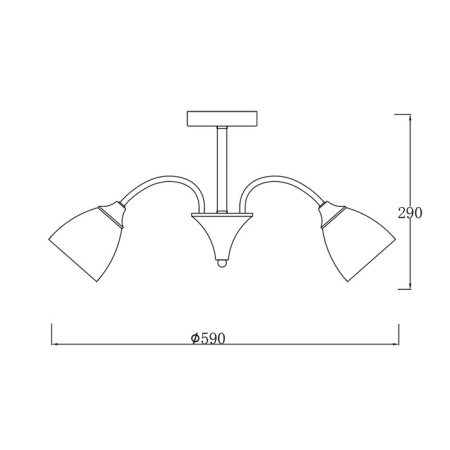 Lamp on the ESCADA rod, 1129/3P. 3x60W, e27, 590x590x290 mm, color gold-5