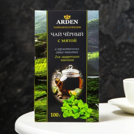 Black Arden tea with mint, in Sasha bags 8 x 12.5 g-1