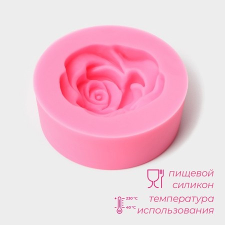 Mold Dolyana "Rosan", silicone, 4.7 × 4.7 × 1.9 cm, pink color-1