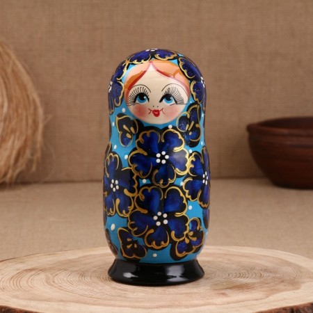 Matryoshka "Chamomile", Blue, 5-doll, 19 cm-1