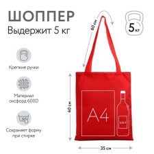 Bag Schoper NAZAMOK, 35x0.5x40 cm, Department without lightning, without lining, red