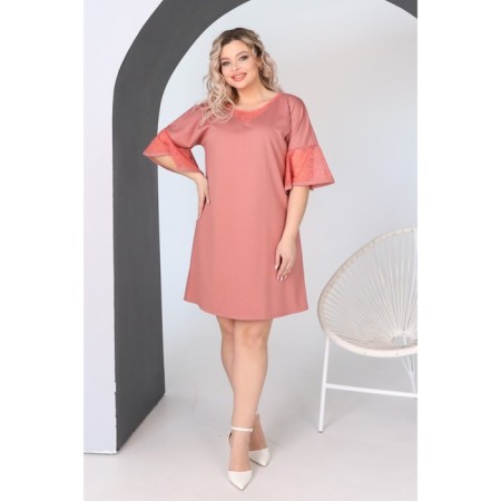 Female dress, size 56, peach color-2
