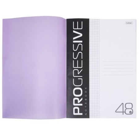 A4 notebook, 48 sheets, in a cage, progressive, plastic cover, block 65 g/m2, purple-3