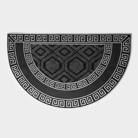 Rug of the groomed semicircular shares "Meander", 45 × 75 cm, silver color-6