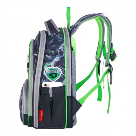 Frame backpack 36 x 28 x 11 cm, Across 198, filling: bag, gray/green ACR22-198-1-2