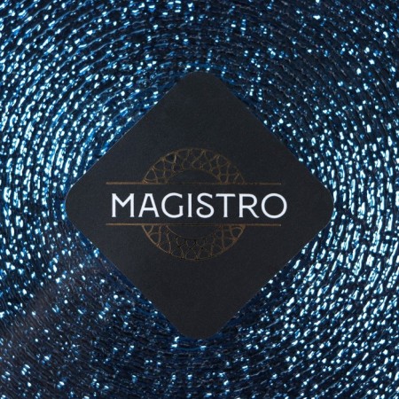 Glass dessert Magistro “Caramel. Blue silver ”, d = 21 cm, blue color-4