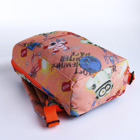 Baby backpack on lightning, 2 outer pockets, orange color-2