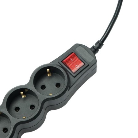 Network filter 5Bits SP4B-150 4S, 4 sockets, 5 m, 10 A, 3x0.75 mm2, with salary, with off., Black-1