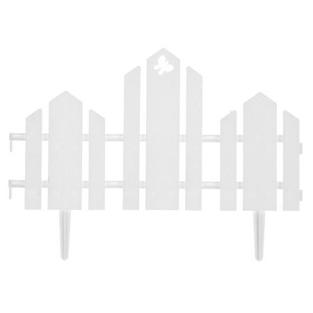 Decorative fence, 25 × 170 cm, 5 sections, plastic, white, "wonderful garden"-7