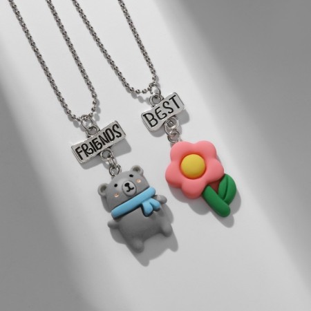 Kulons "Demetrons" Bear and Flower, Colored in Silver, 40 cm