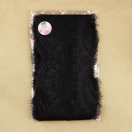Lace cilia, 110 mm × 9 ± 0.5 m, in Bobin 3 pcs 3 m, black color-5