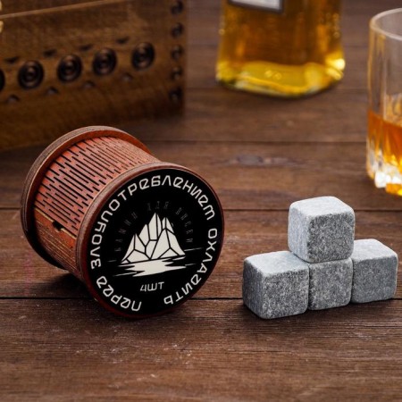 Visisky whiskey stones, in a casket, natural steat, 4 pcs