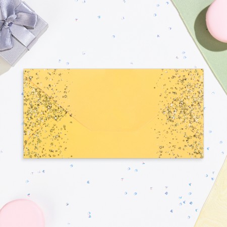 Money envelope "Happy Birthday!" glitter, golden background, 17x8.5 cm-2