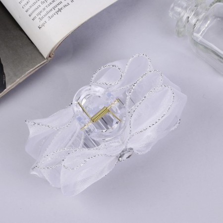 Hair crab "Schoolgirl" 12x9 cm, white with a square-2